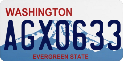 WA license plate AGX0633