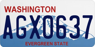 WA license plate AGX0637