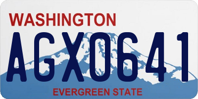 WA license plate AGX0641