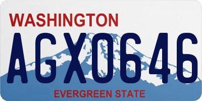 WA license plate AGX0646