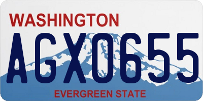 WA license plate AGX0655