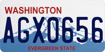 WA license plate AGX0656