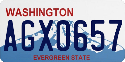WA license plate AGX0657