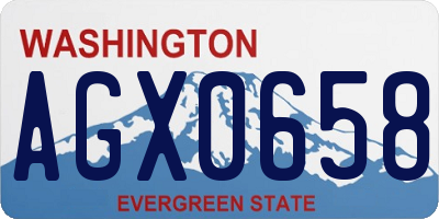 WA license plate AGX0658