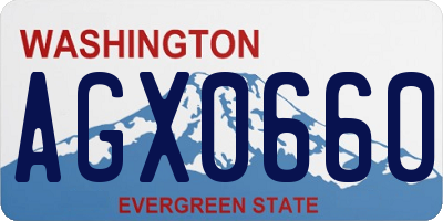 WA license plate AGX0660