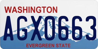 WA license plate AGX0663