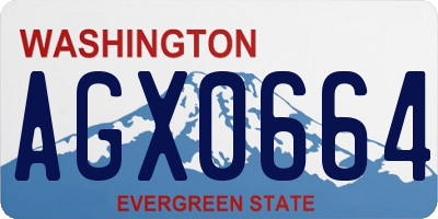 WA license plate AGX0664