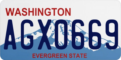 WA license plate AGX0669