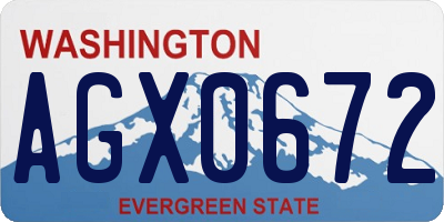 WA license plate AGX0672