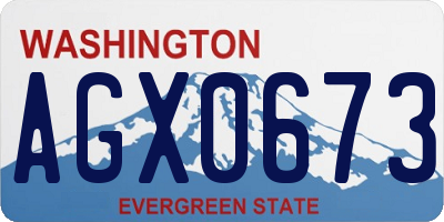 WA license plate AGX0673