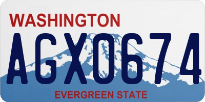 WA license plate AGX0674