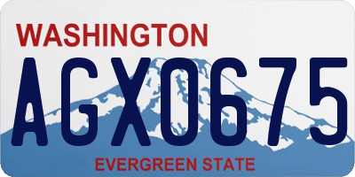 WA license plate AGX0675