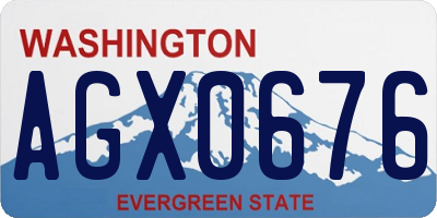 WA license plate AGX0676