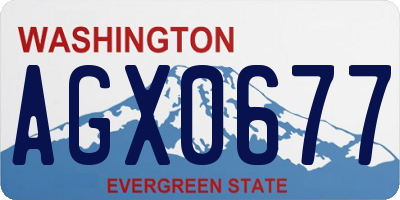 WA license plate AGX0677