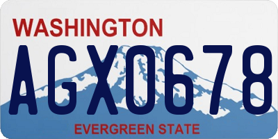 WA license plate AGX0678