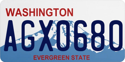 WA license plate AGX0680