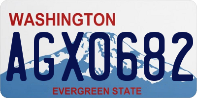 WA license plate AGX0682