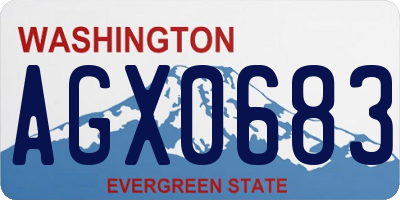 WA license plate AGX0683