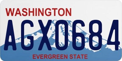 WA license plate AGX0684