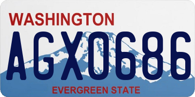WA license plate AGX0686