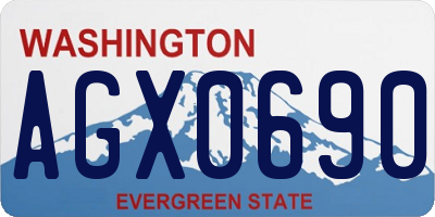 WA license plate AGX0690