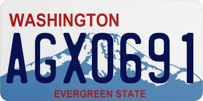 WA license plate AGX0691