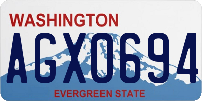 WA license plate AGX0694