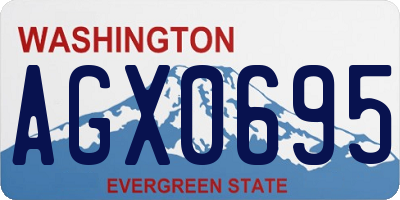 WA license plate AGX0695