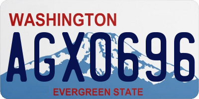 WA license plate AGX0696