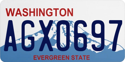 WA license plate AGX0697