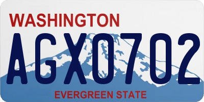 WA license plate AGX0702