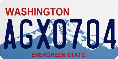 WA license plate AGX0704