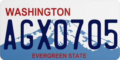 WA license plate AGX0705