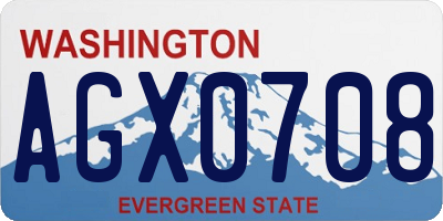 WA license plate AGX0708