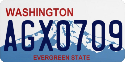 WA license plate AGX0709