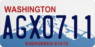 WA license plate AGX0711