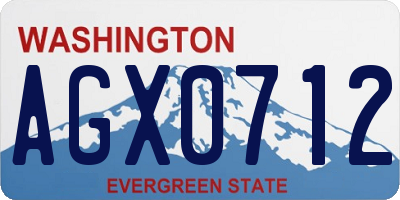 WA license plate AGX0712