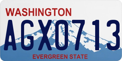 WA license plate AGX0713