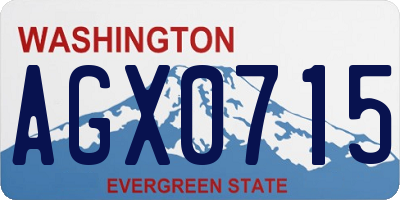 WA license plate AGX0715