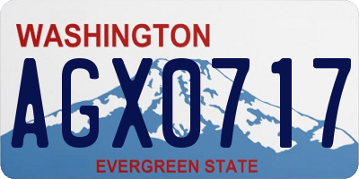 WA license plate AGX0717
