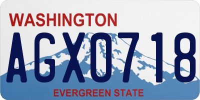 WA license plate AGX0718