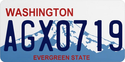 WA license plate AGX0719