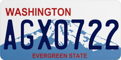 WA license plate AGX0722