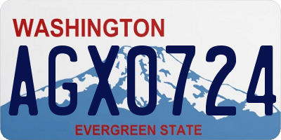 WA license plate AGX0724