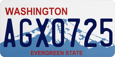 WA license plate AGX0725