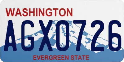 WA license plate AGX0726