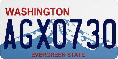 WA license plate AGX0730