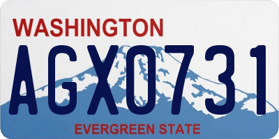 WA license plate AGX0731