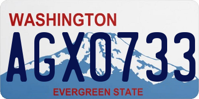 WA license plate AGX0733