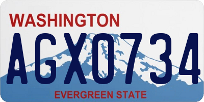 WA license plate AGX0734
